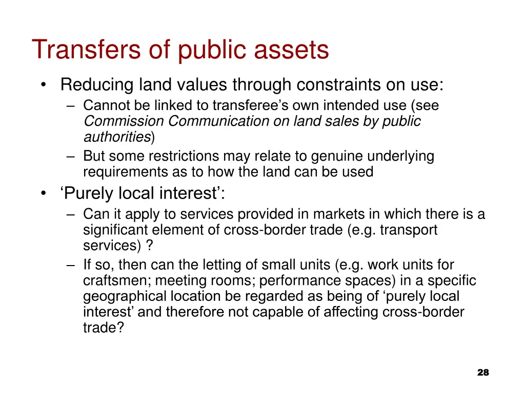 transfers of public assets