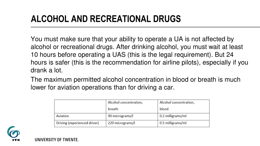 alcohol and recreational drugs