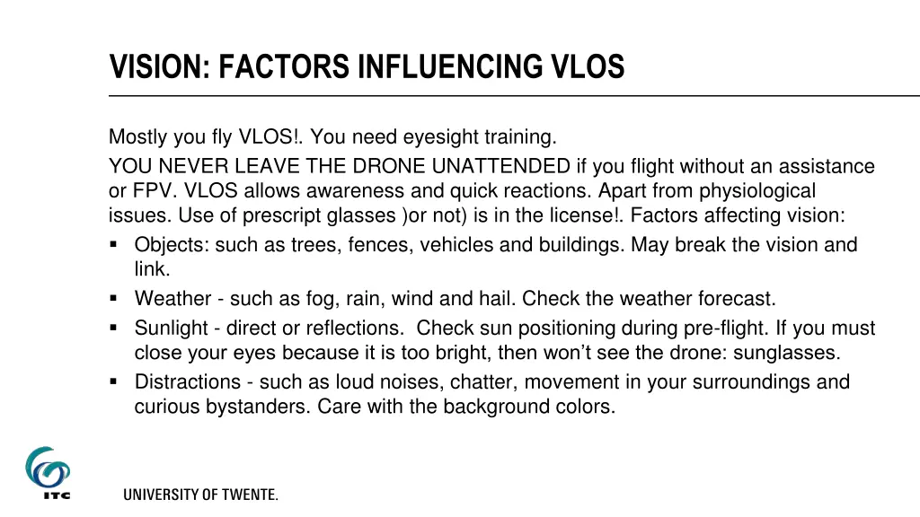 vision factors influencing vlos