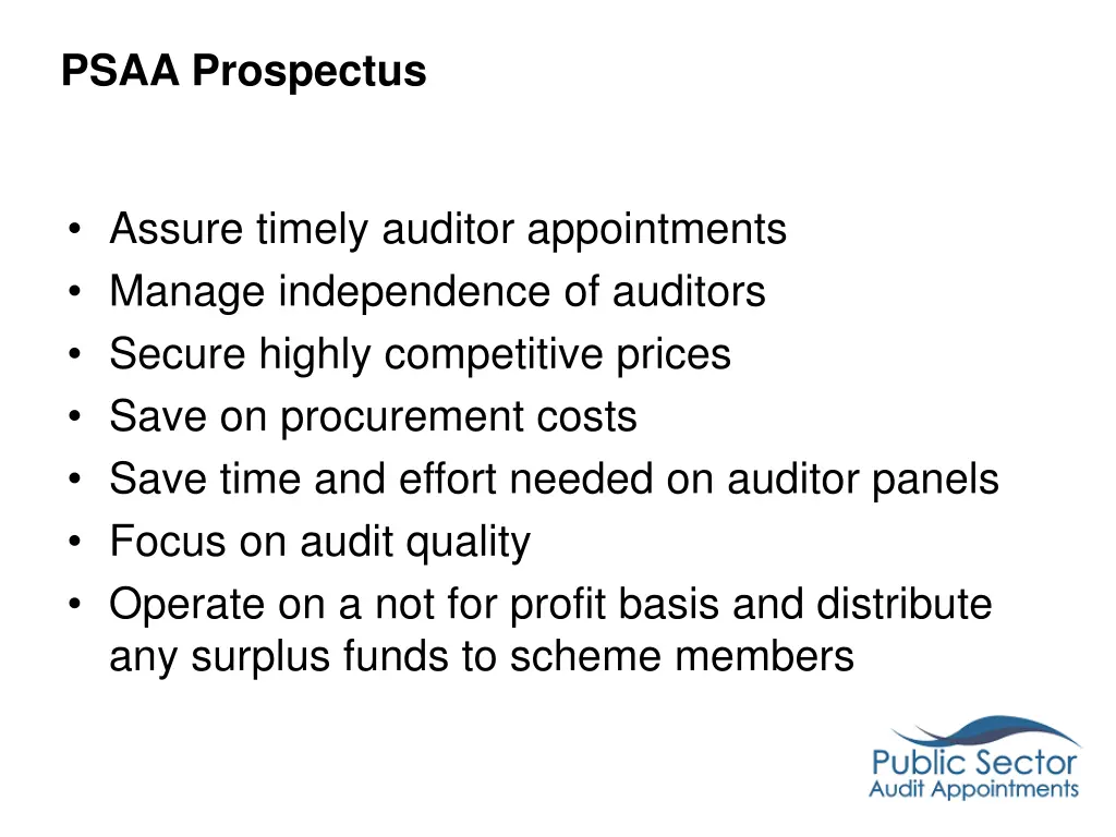 psaa prospectus