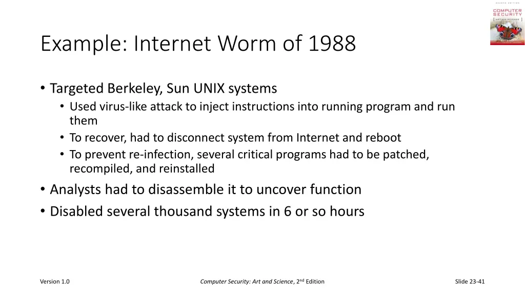 example internet worm of 1988