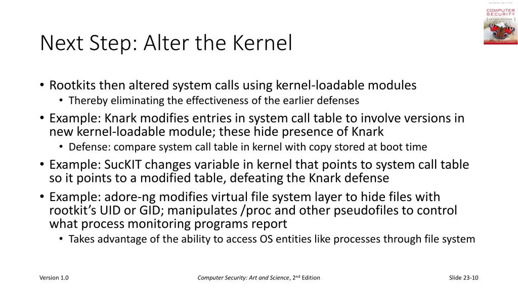 next step alter the kernel