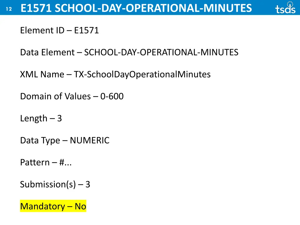 e1571 school day operational minutes