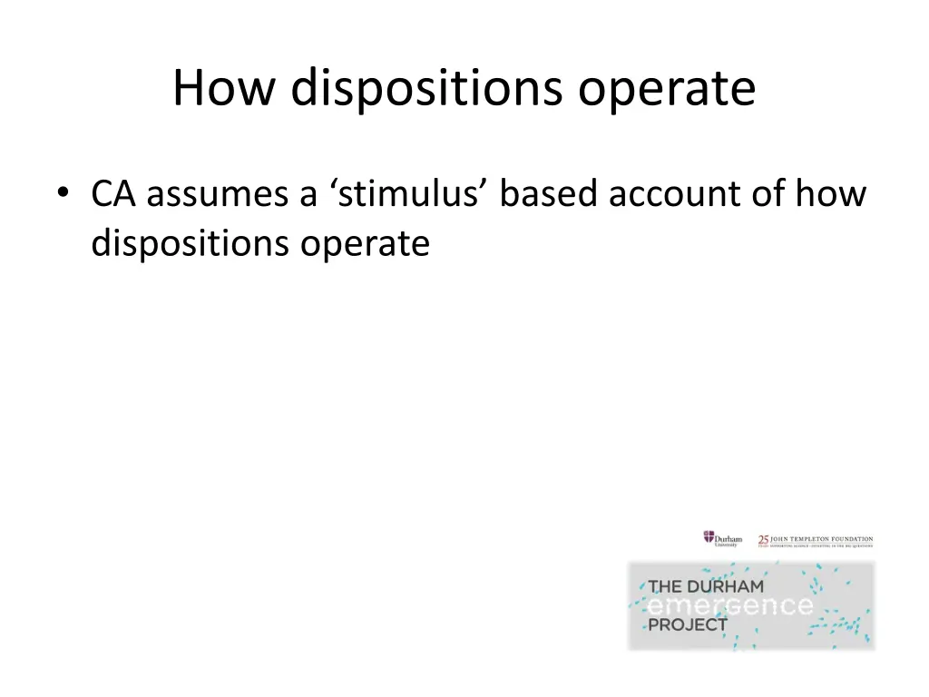 how dispositions operate