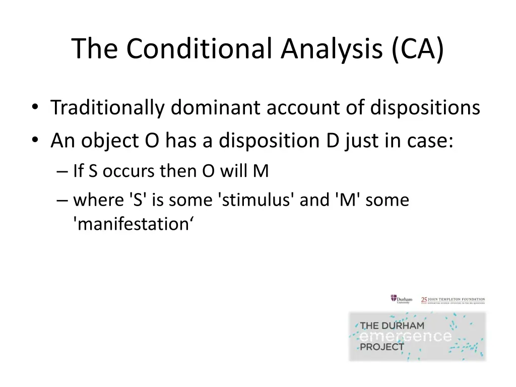 the conditional analysis ca 1