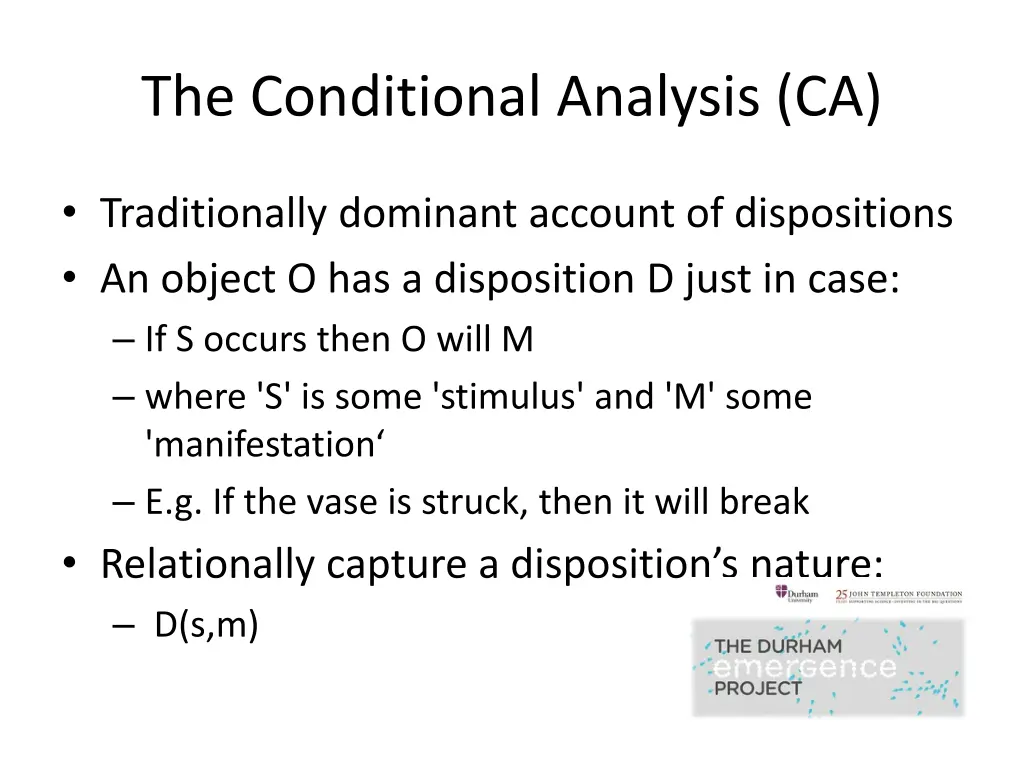 the conditional analysis ca 3