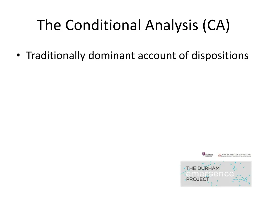 the conditional analysis ca