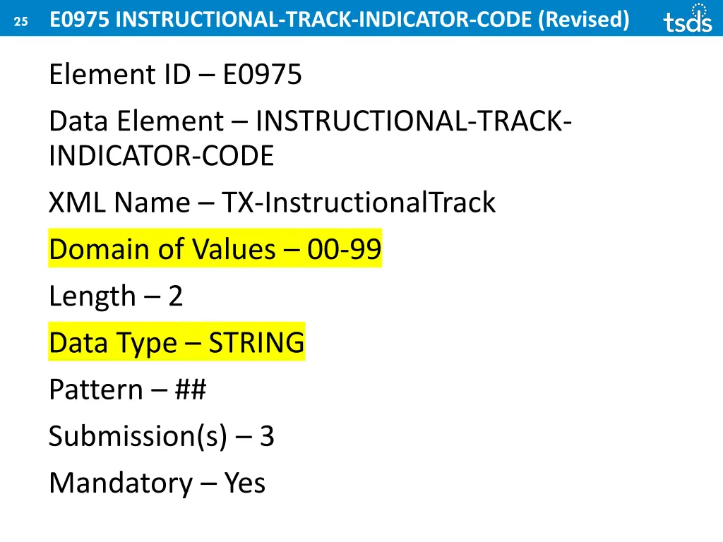 e0975 instructional track indicator code revised 1