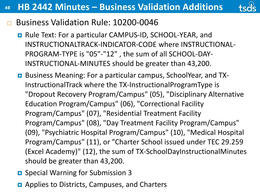 hb 2442 minutes business validation additions 10