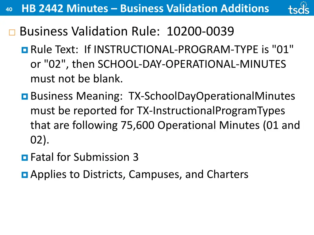 hb 2442 minutes business validation additions 2