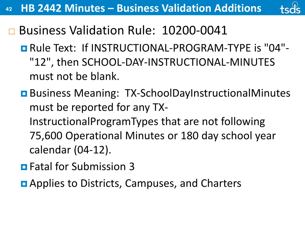 hb 2442 minutes business validation additions 4