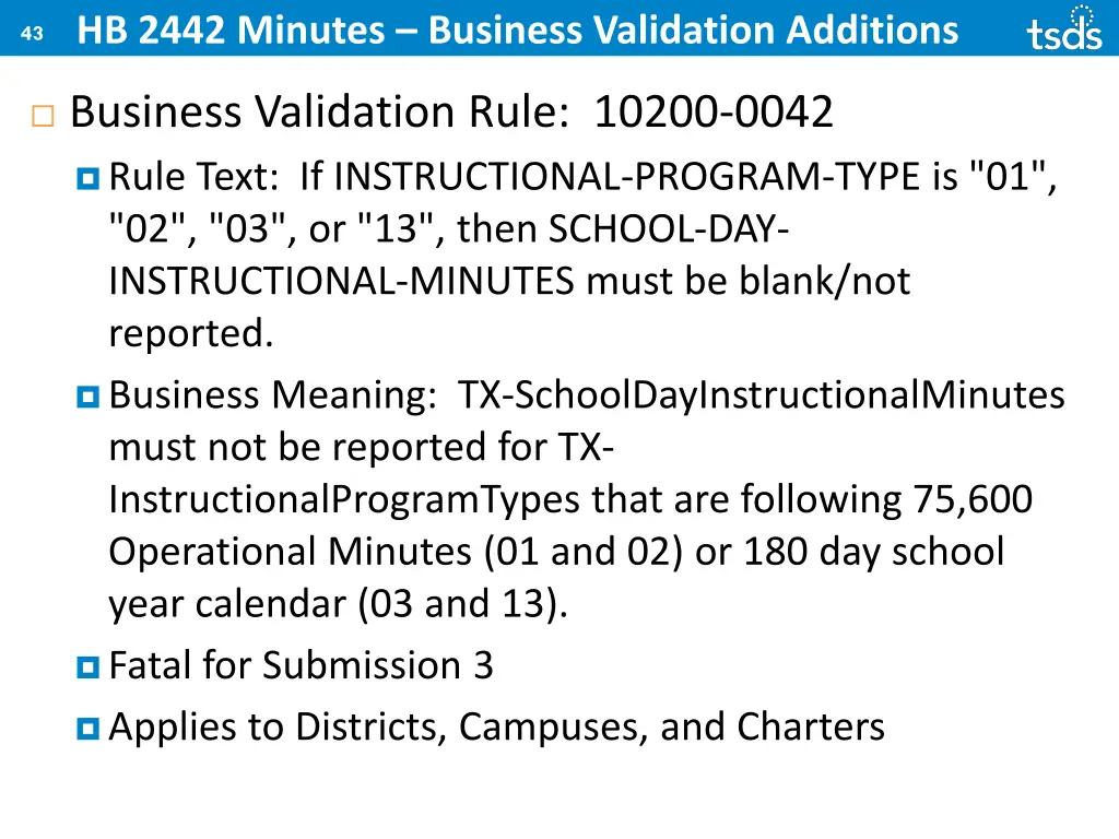 hb 2442 minutes business validation additions 5