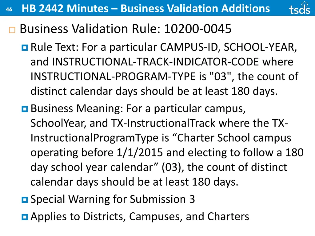 hb 2442 minutes business validation additions 8