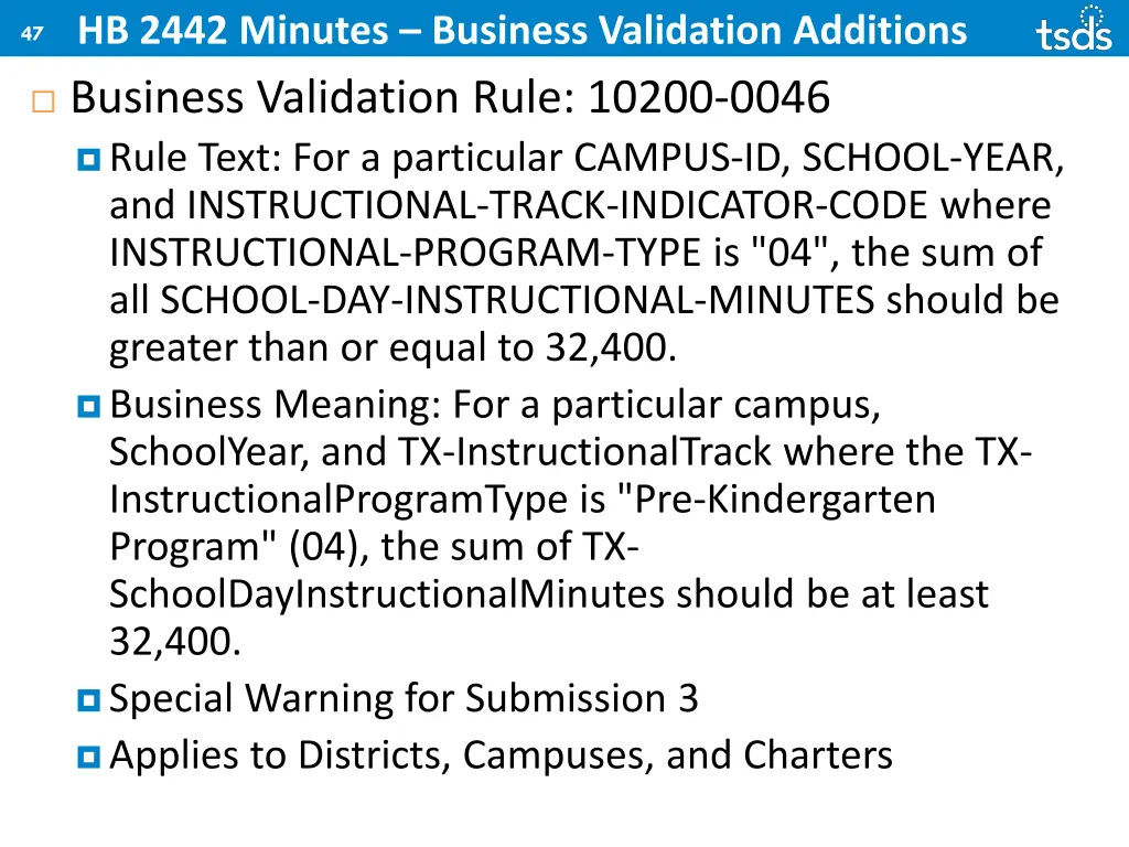 hb 2442 minutes business validation additions 9