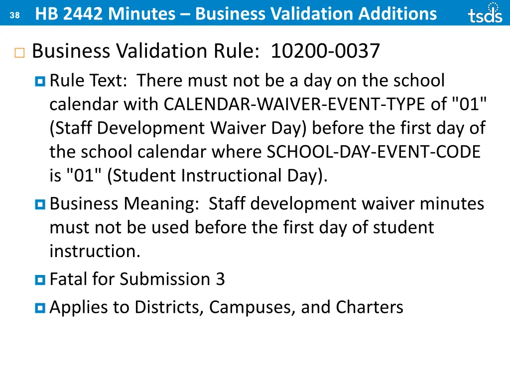 hb 2442 minutes business validation additions