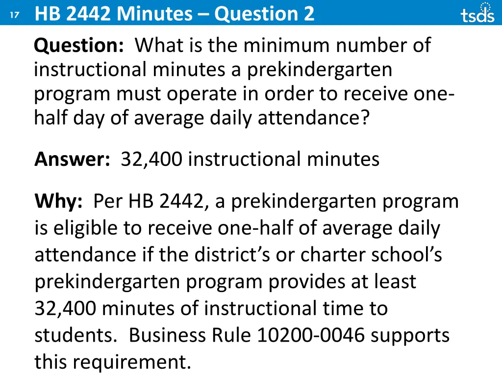 hb 2442 minutes question 2