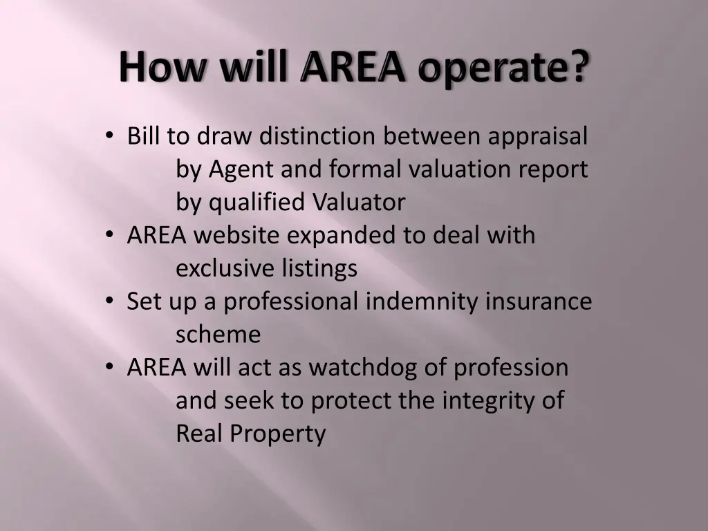 bill to draw distinction between appraisal