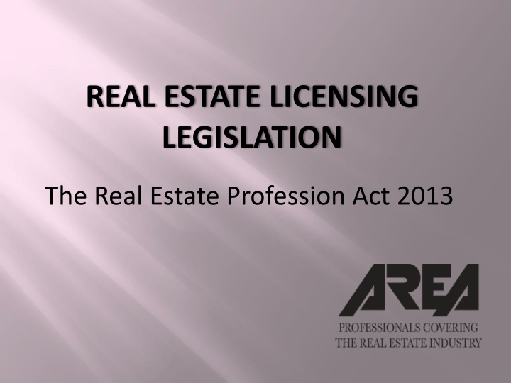 real estate licensing legislation