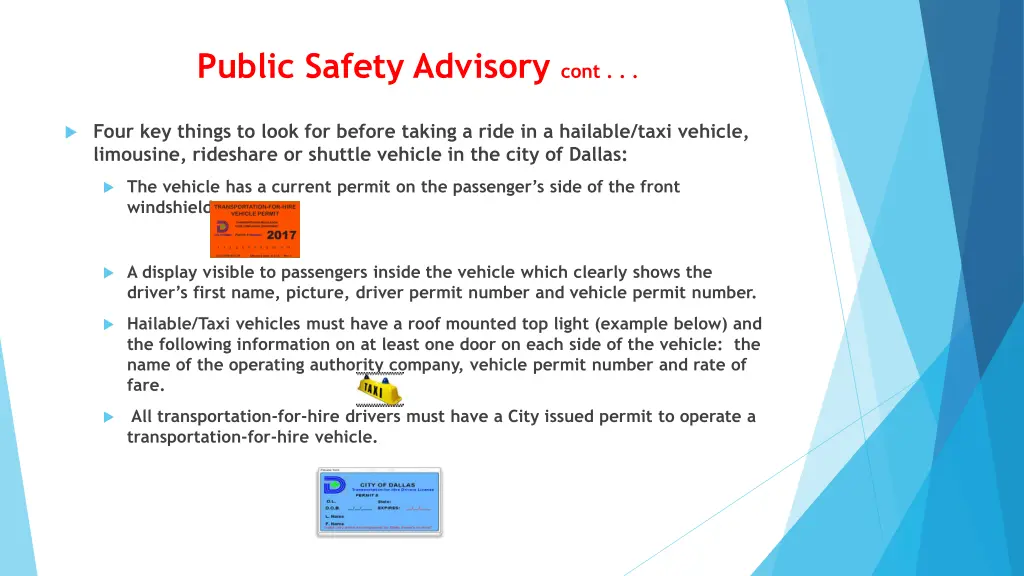 public safety advisory cont