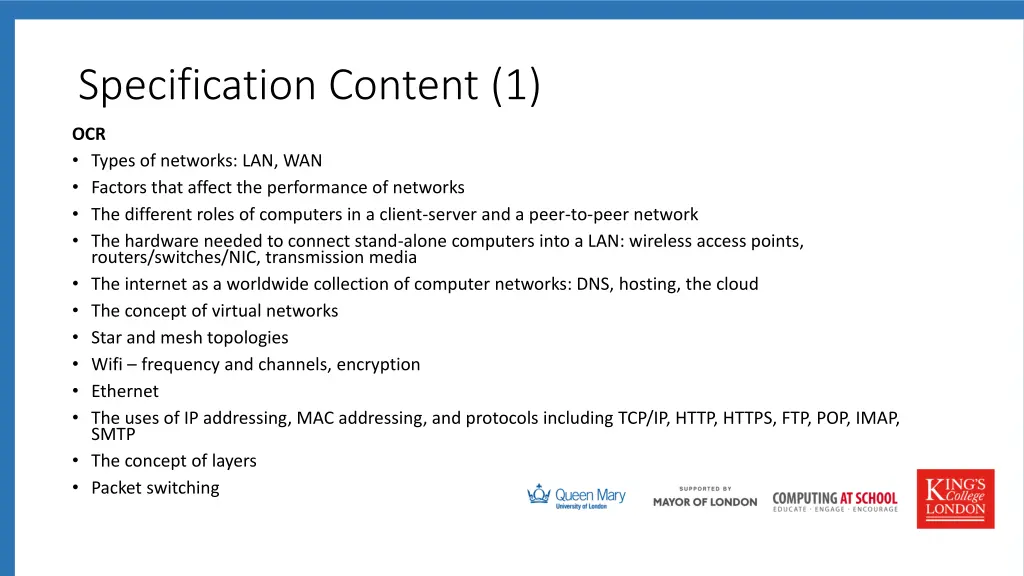 specification content 1