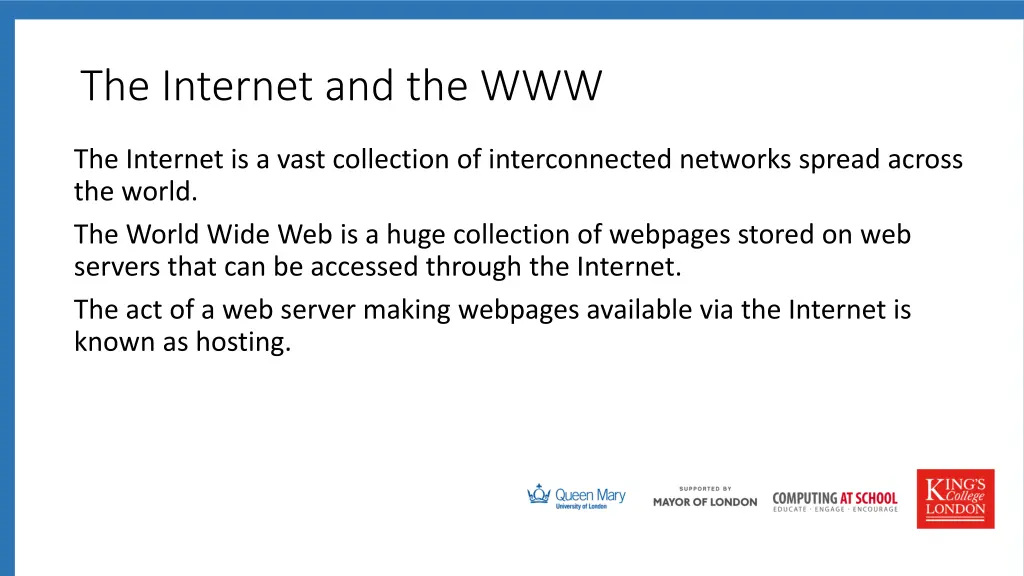 the internet and the www