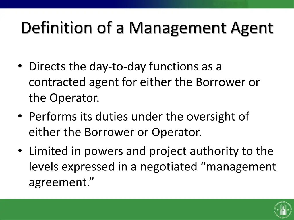 definition of a management agent