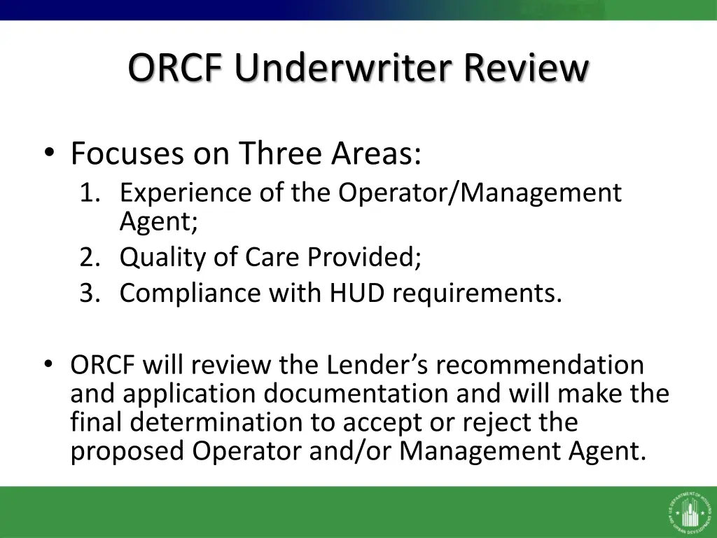 orcf underwriter review