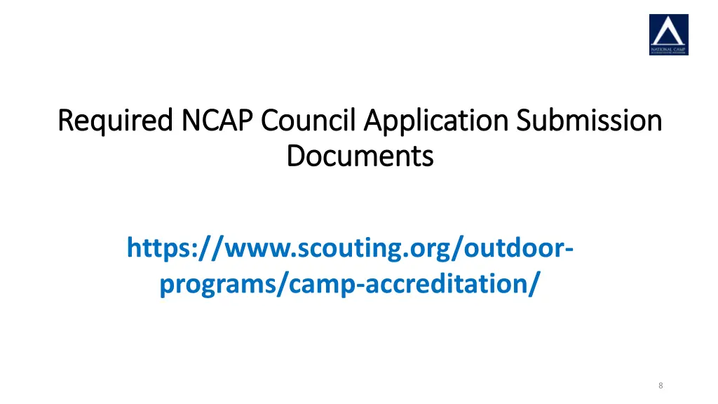 required ncap council application submission