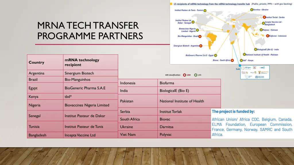 mrna tech transfer programme partners