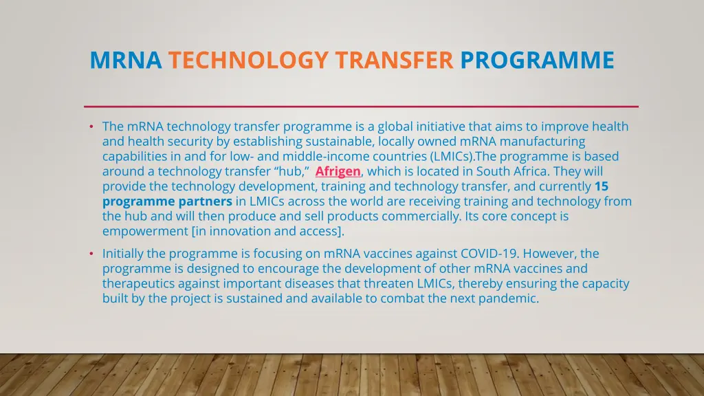 mrna technology transfer programme