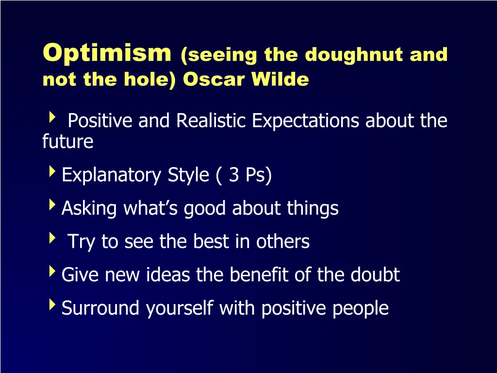 optimism seeing the doughnut and not the hole