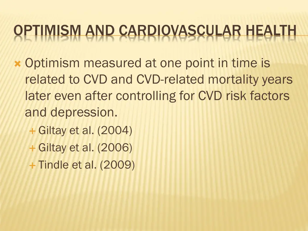 optimism and cardiovascular health