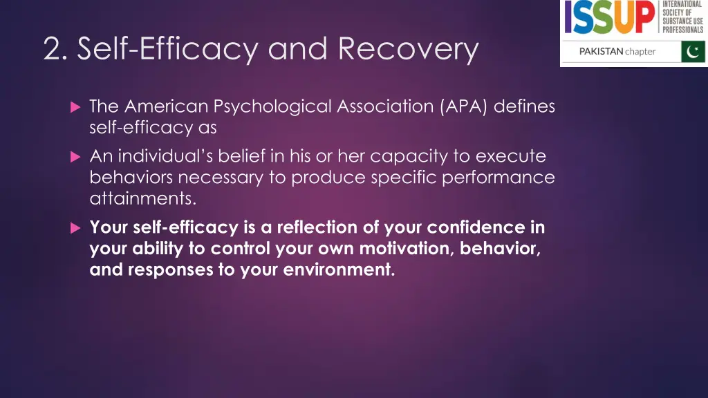 2 self efficacy and recovery