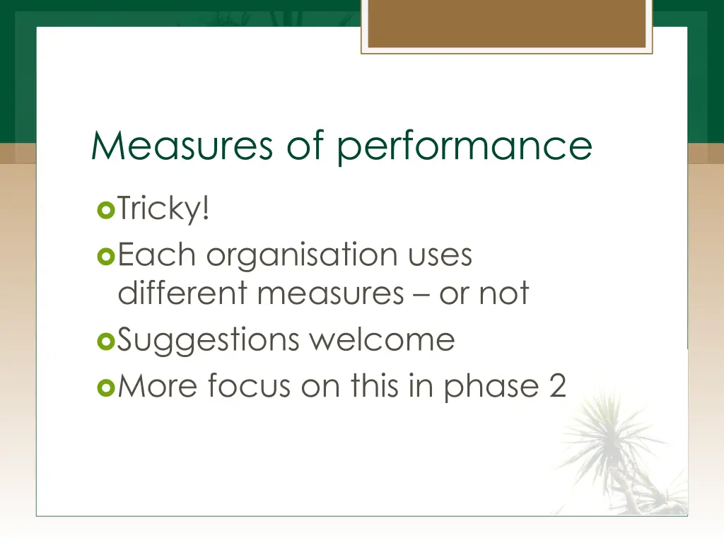 measures of performance