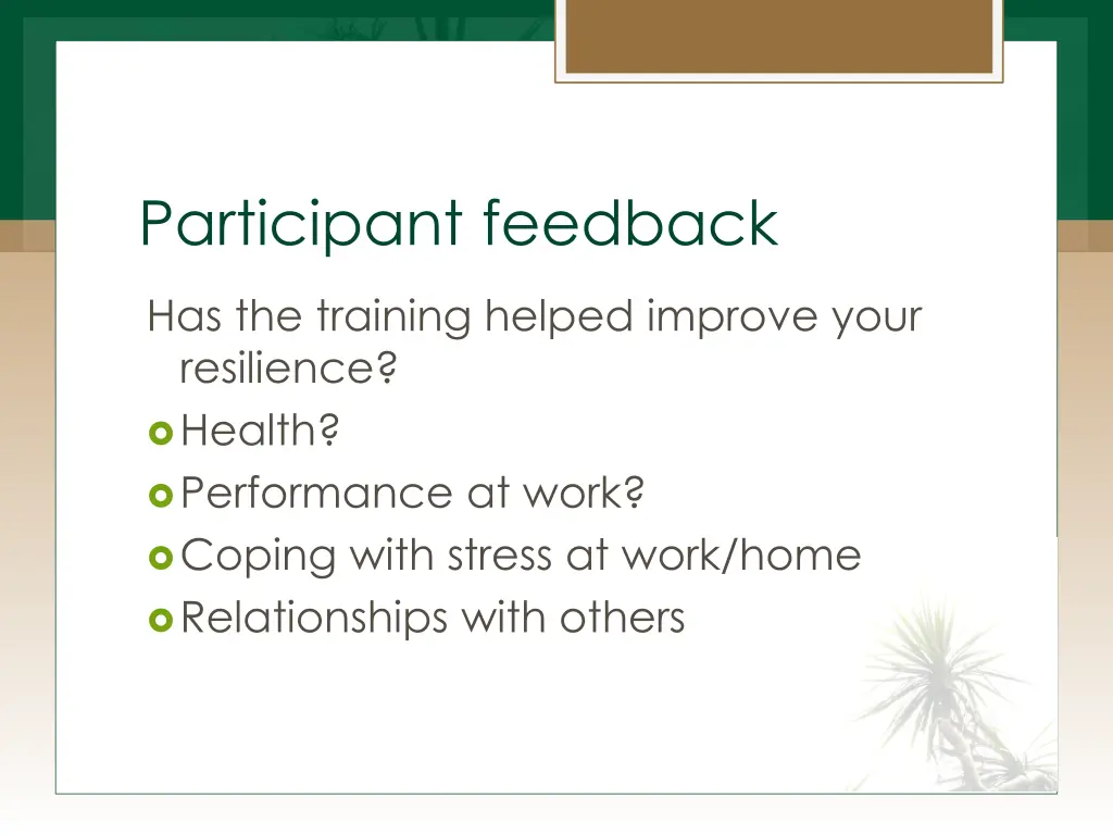 participant feedback 1