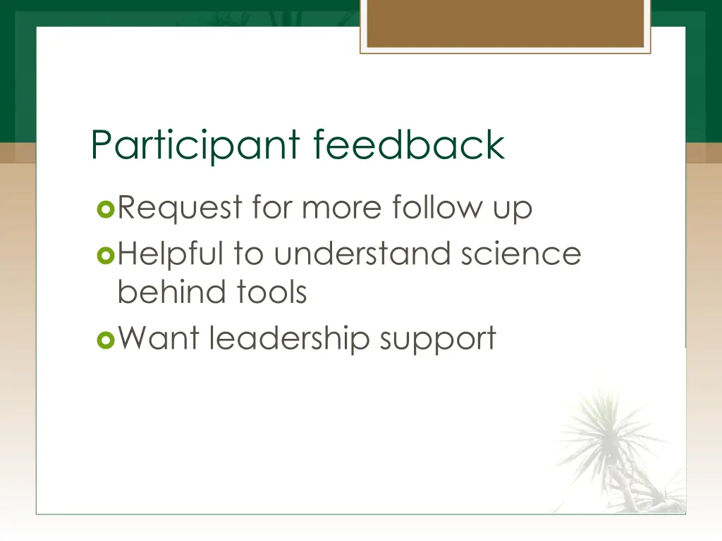 participant feedback