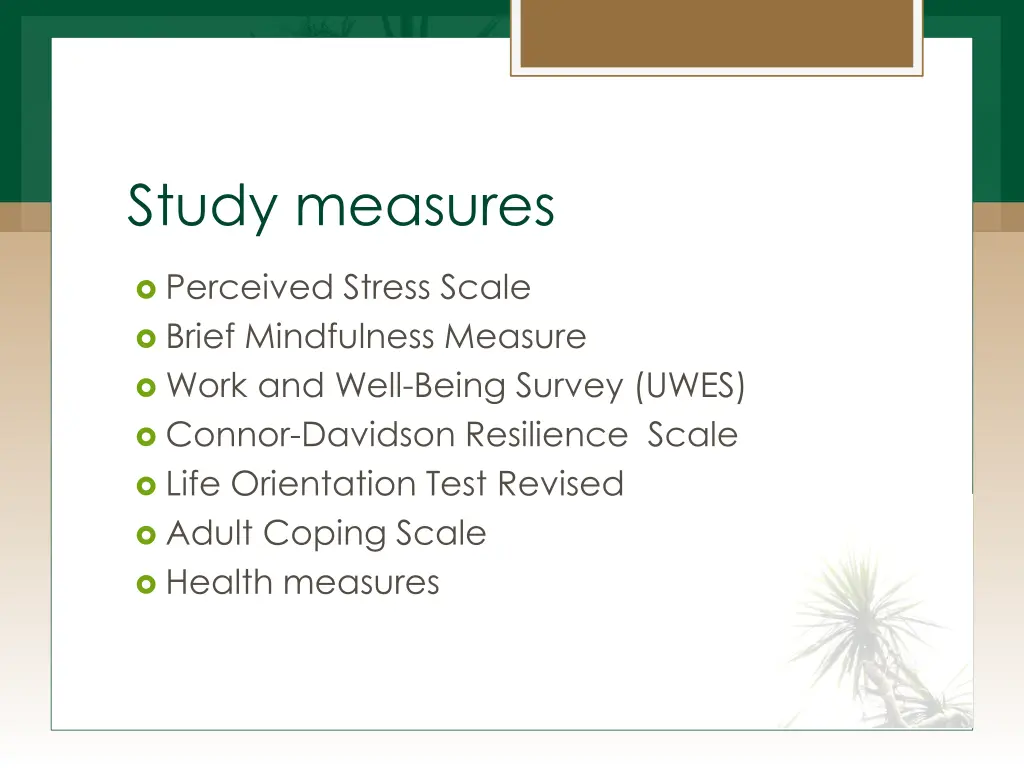 study measures