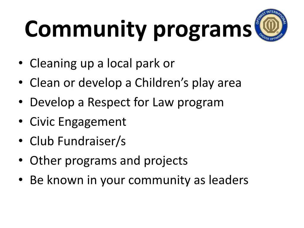 community programs s