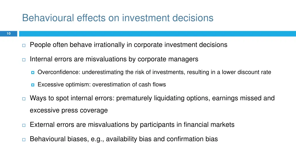 behavioural effects on investment decisions