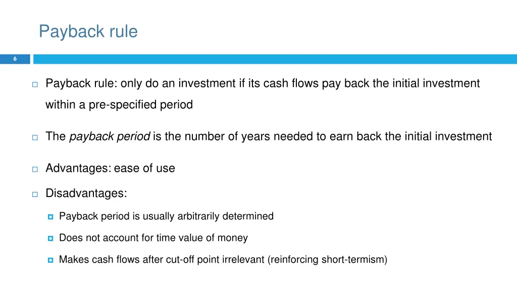 payback rule