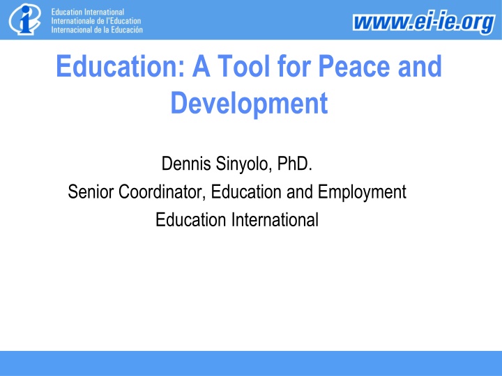 education a tool for peace and development