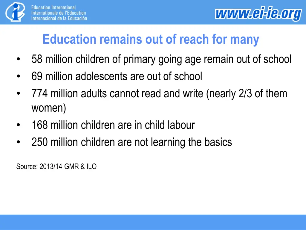 education remains out of reach for many