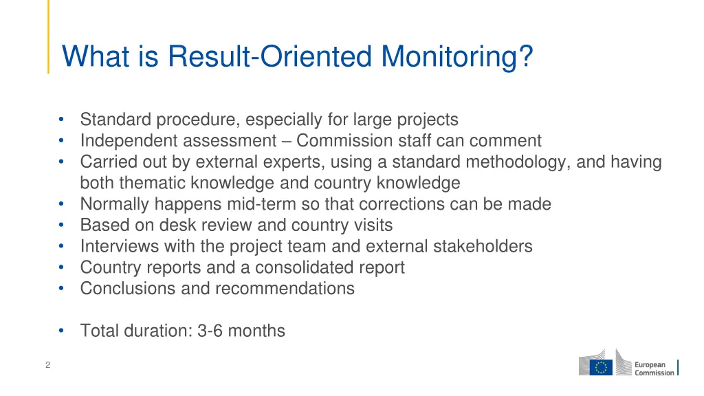 what is result oriented monitoring