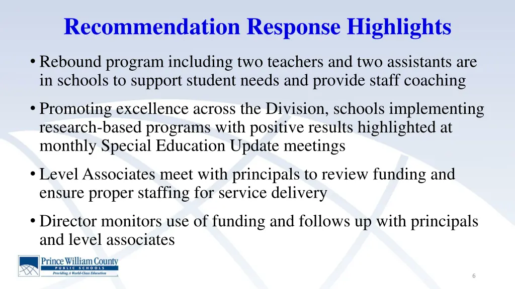 recommendation response highlights 1