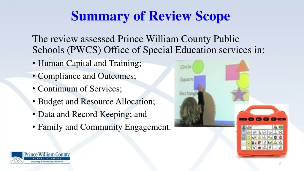 summary of review scope