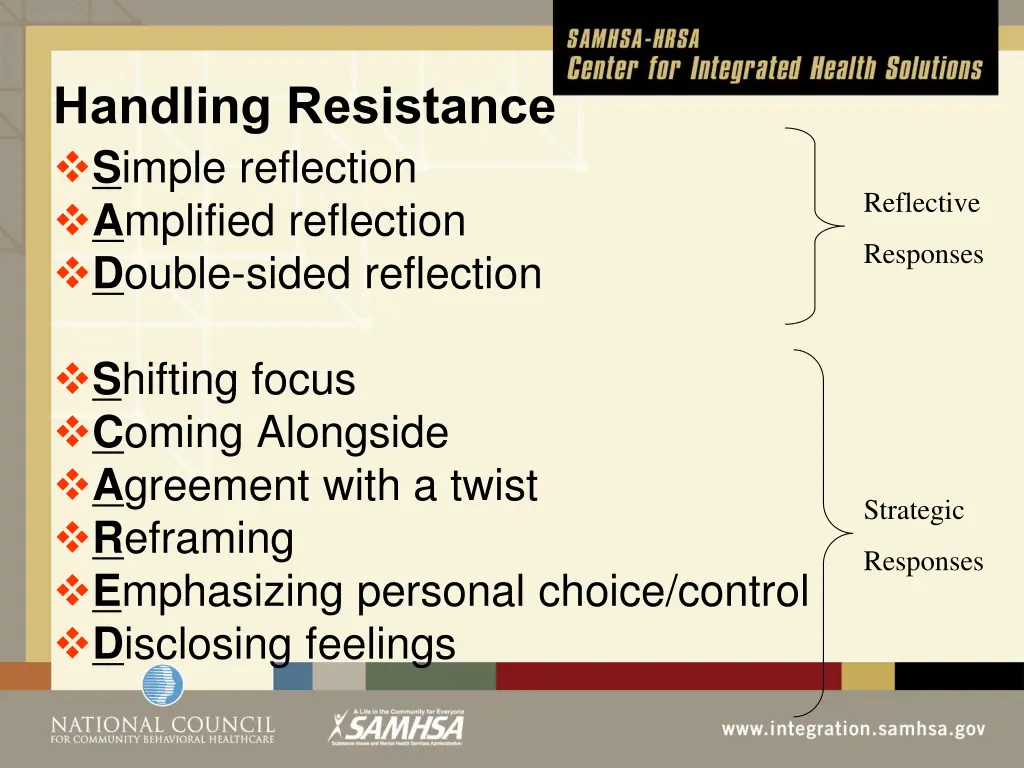 handling resistance s imple reflection a mplified