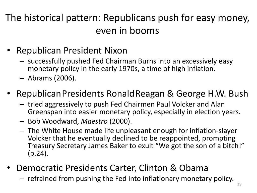 the historical pattern republicans push for easy