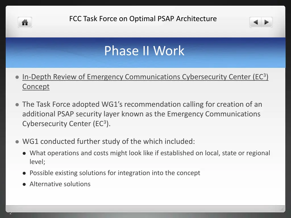 fcc task force on optimal psap architecture