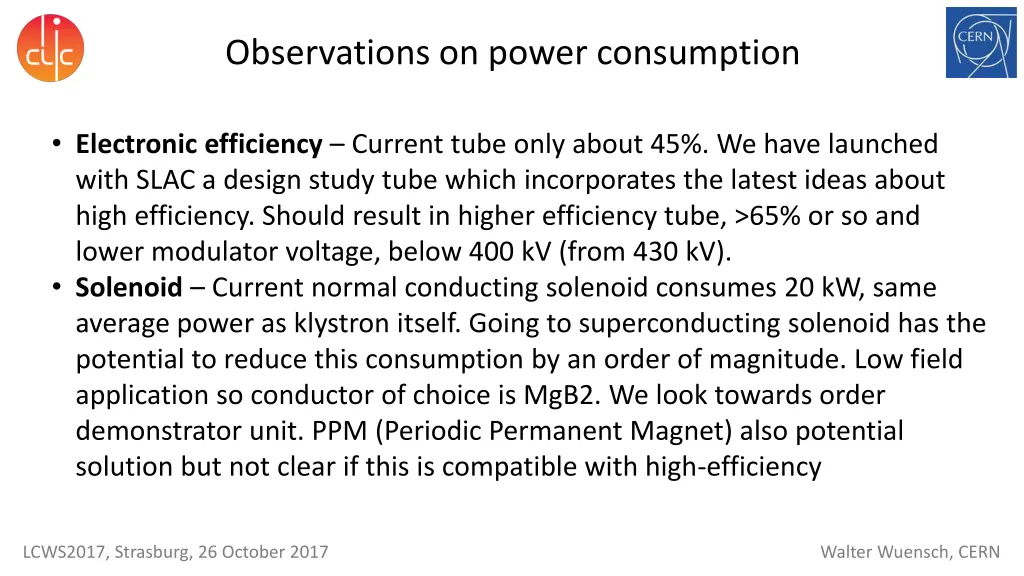 observations on power consumption