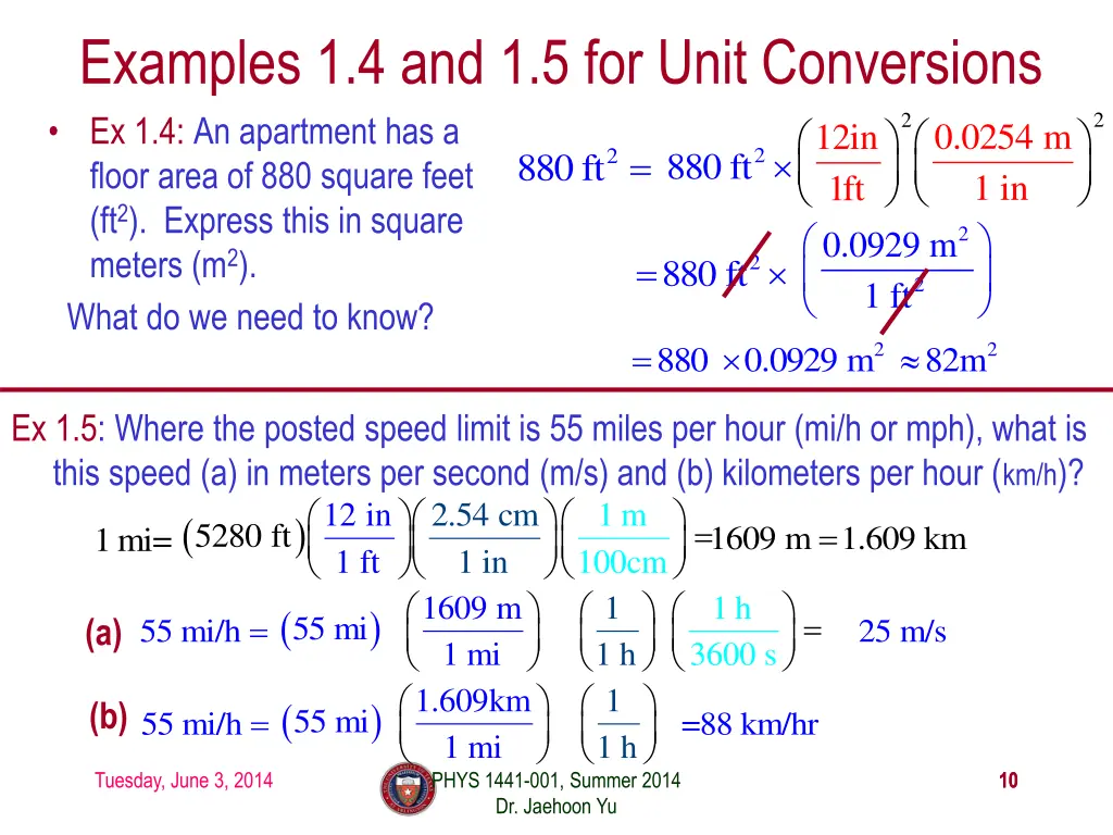 examples 1 4 and 1 5 for unit conversions